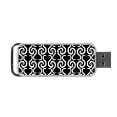 Black And White Pattern Portable Usb Flash (one Side) by Valentinaart