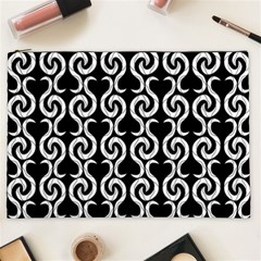 Black And White Pattern Cosmetic Bag (xxl)  by Valentinaart