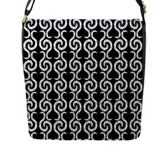 Black And White Pattern Flap Messenger Bag (l)  by Valentinaart