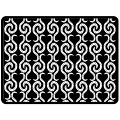 Black And White Pattern Double Sided Fleece Blanket (large)  by Valentinaart