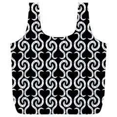 Black And White Pattern Full Print Recycle Bags (l)  by Valentinaart