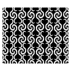 Black And White Pattern Double Sided Flano Blanket (small) 