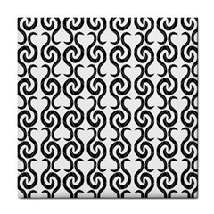 White And Black Elegant Pattern Tile Coasters