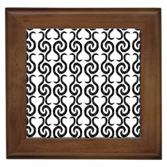 White And Black Elegant Pattern Framed Tiles by Valentinaart