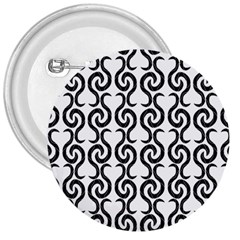 White And Black Elegant Pattern 3  Buttons