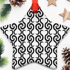 White And Black Elegant Pattern Ornament (star) 