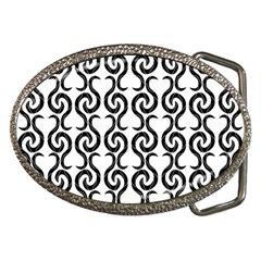 White And Black Elegant Pattern Belt Buckles