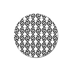 White And Black Elegant Pattern Magnet 3  (round)