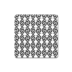 White And Black Elegant Pattern Square Magnet