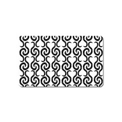 White And Black Elegant Pattern Magnet (name Card)