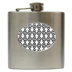 White And Black Elegant Pattern Hip Flask (6 Oz)