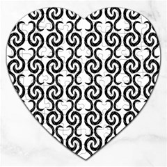 White And Black Elegant Pattern Jigsaw Puzzle (heart)