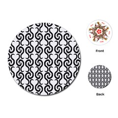 White And Black Elegant Pattern Playing Cards (round) 