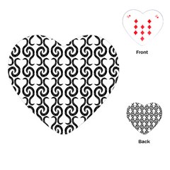 White And Black Elegant Pattern Playing Cards (heart)  by Valentinaart