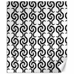 White And Black Elegant Pattern Canvas 8  X 10 