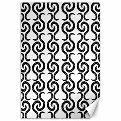 White And Black Elegant Pattern Canvas 12  X 18  