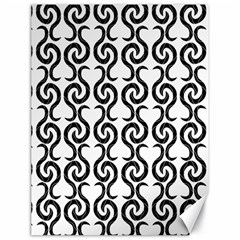 White And Black Elegant Pattern Canvas 18  X 24   by Valentinaart