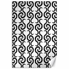 White And Black Elegant Pattern Canvas 24  X 36 