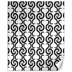 White And Black Elegant Pattern Canvas 11  X 14   by Valentinaart