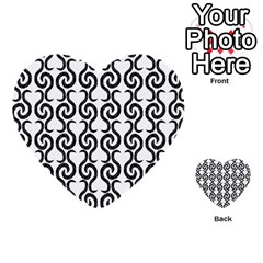 White And Black Elegant Pattern Multi-purpose Cards (heart) 