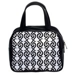 White and black elegant pattern Classic Handbags (2 Sides) Front