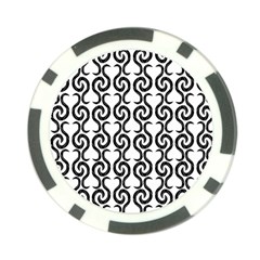 White And Black Elegant Pattern Poker Chip Card Guards (10 Pack) 