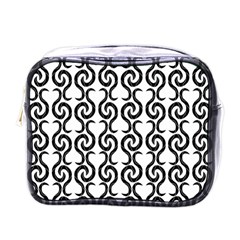 White And Black Elegant Pattern Mini Toiletries Bags by Valentinaart