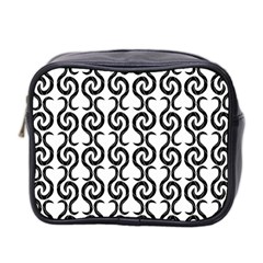 White And Black Elegant Pattern Mini Toiletries Bag 2-side