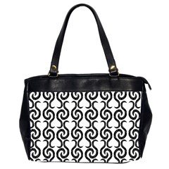 White And Black Elegant Pattern Office Handbags (2 Sides) 