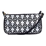 White and black elegant pattern Shoulder Clutch Bags Front