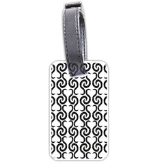 White And Black Elegant Pattern Luggage Tags (one Side) 