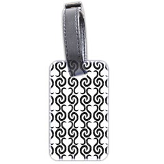 White And Black Elegant Pattern Luggage Tags (two Sides)