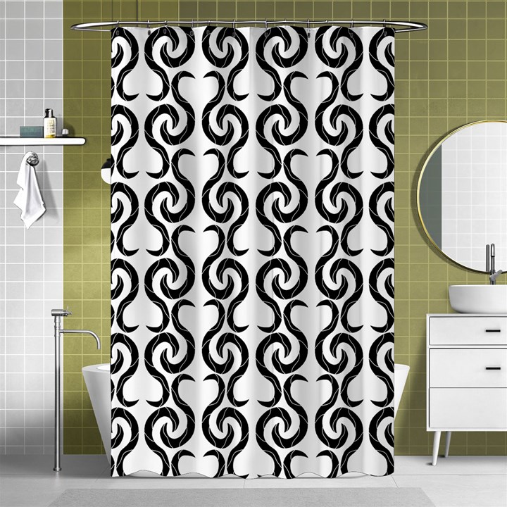 White and black elegant pattern Shower Curtain 48  x 72  (Small) 