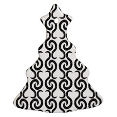 White And Black Elegant Pattern Christmas Tree Ornament (2 Sides)