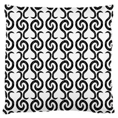 White And Black Elegant Pattern Large Cushion Case (one Side)