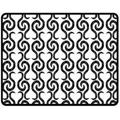 White And Black Elegant Pattern Double Sided Fleece Blanket (medium) 