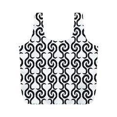 White And Black Elegant Pattern Full Print Recycle Bags (m)  by Valentinaart