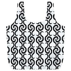 White And Black Elegant Pattern Full Print Recycle Bags (l)  by Valentinaart