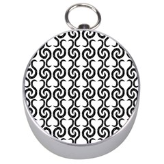 White And Black Elegant Pattern Silver Compasses by Valentinaart