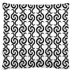 White And Black Elegant Pattern Large Flano Cushion Case (two Sides)