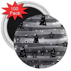 Gray Xmas Magic 3  Magnets (100 Pack) by Valentinaart