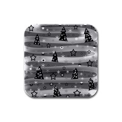 Gray Xmas Magic Rubber Square Coaster (4 Pack)  by Valentinaart