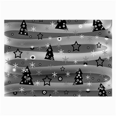 Gray Xmas Magic Large Glasses Cloth (2-side) by Valentinaart