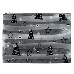 Gray Xmas Magic Cosmetic Bag (xxl)  by Valentinaart