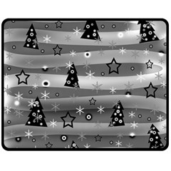 Gray Xmas Magic Double Sided Fleece Blanket (medium)  by Valentinaart