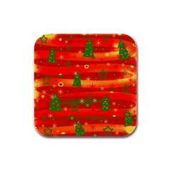 Xmas Magic Rubber Square Coaster (4 Pack)  by Valentinaart