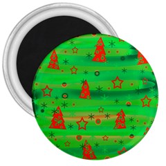 Green Xmas Magic 3  Magnets by Valentinaart