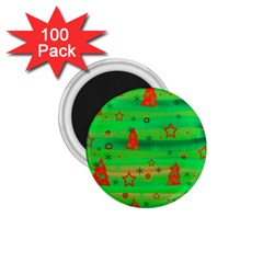 Green Xmas Magic 1 75  Magnets (100 Pack)  by Valentinaart