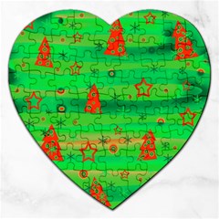 Green Xmas Magic Jigsaw Puzzle (heart)