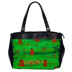 Green Xmas Magic Office Handbags by Valentinaart